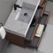 Walnut Bathroom Vanity With Marble Design Sink, 40
